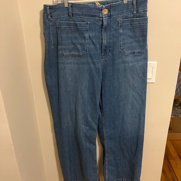 Light Wash Wide Leg Anthropologie Colette Pant in 33T - Picture 2 of 3